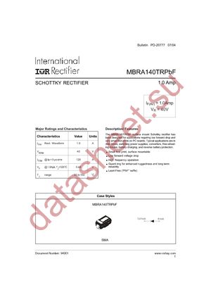 MBRA140TRPBF datasheet  